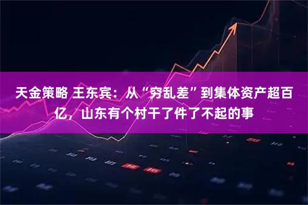 天金策略 王东宾：从“穷乱差”到集体资产超百亿，山东有个村干了件了不起的事