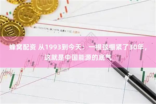 蜂窝配资 从1993到今天：一根弦绷紧了30年，这就是中国能源的底气